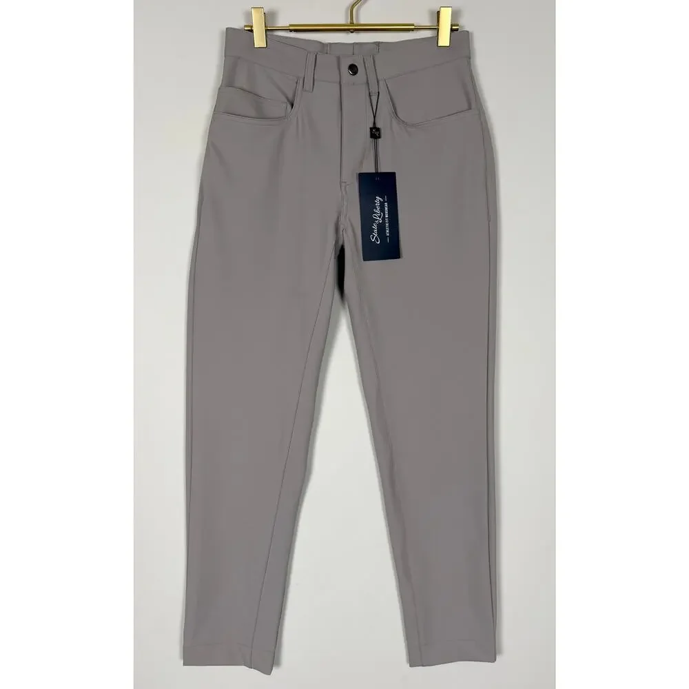 State & Liberty Athletic Fit Stretch Tech Chino Pants Light Grey Men’s 29 Golf